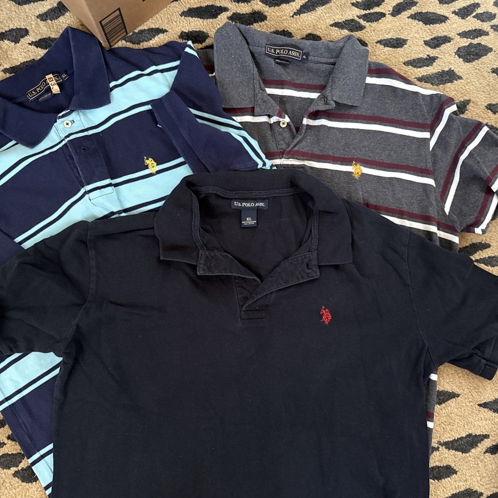 Vintage US Polo Assn Shirts Blue Men Sz XL 3 Shirts 5008